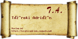 Töreki Adrián névjegykártya